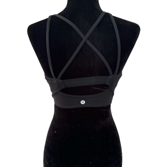Lululemon Clip In Long Line Black Sports Bra 2 Harness - Picture 3 of 3